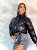 Piumino Crop nero