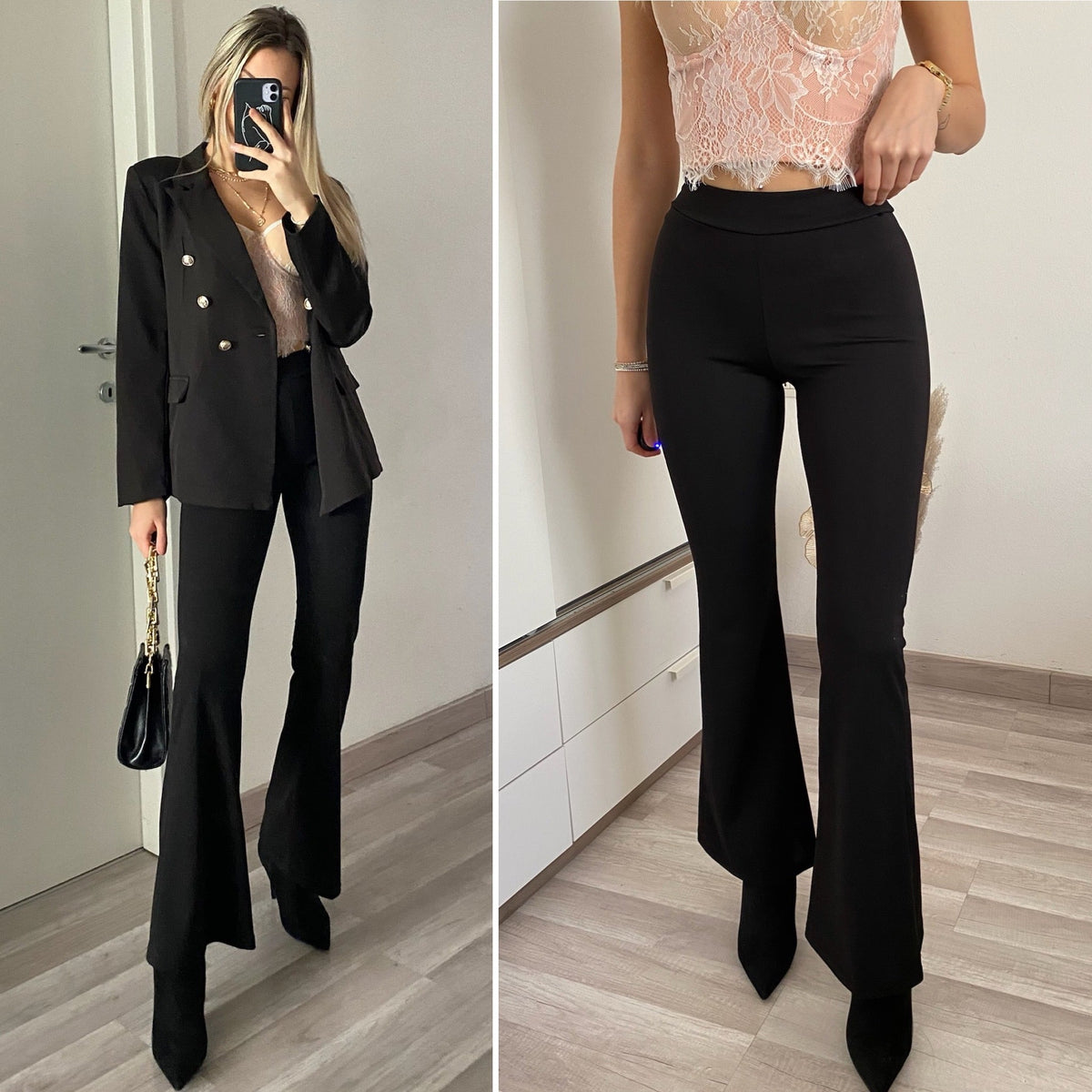 Pantalone a zampa nero