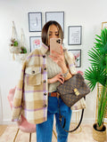 Giacca a quadri Beige/Lilla