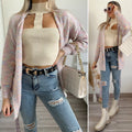 Cardigan morbido con cintura rosa