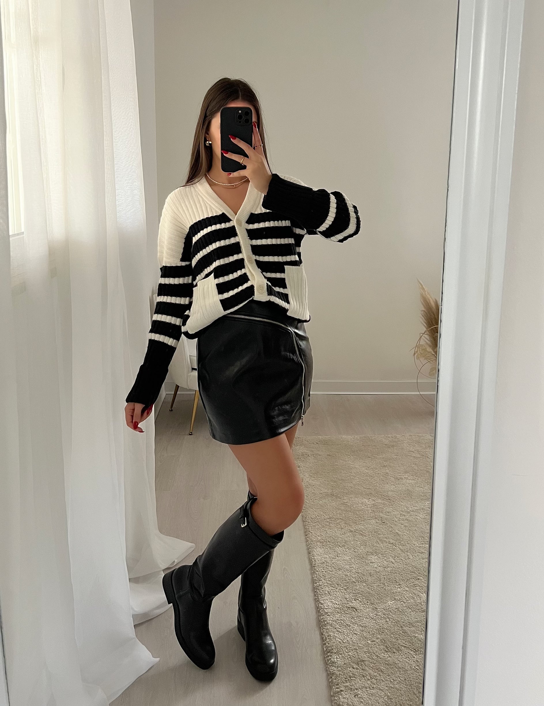 Cardigan bianco e nero
