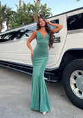 Abito sirena glitter verde