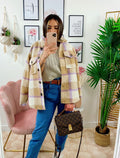 Giacca a quadri Beige/Lilla