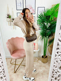 Completo Maglia e pantalone quality beige con cappuccio
