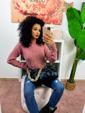 Maglione ricamato con perle