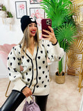 Maxi maglione panna a cuori