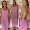 Abito lungo push up rosa