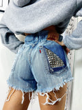 Short Levi’s Vintage bagno chiaro con borchie
