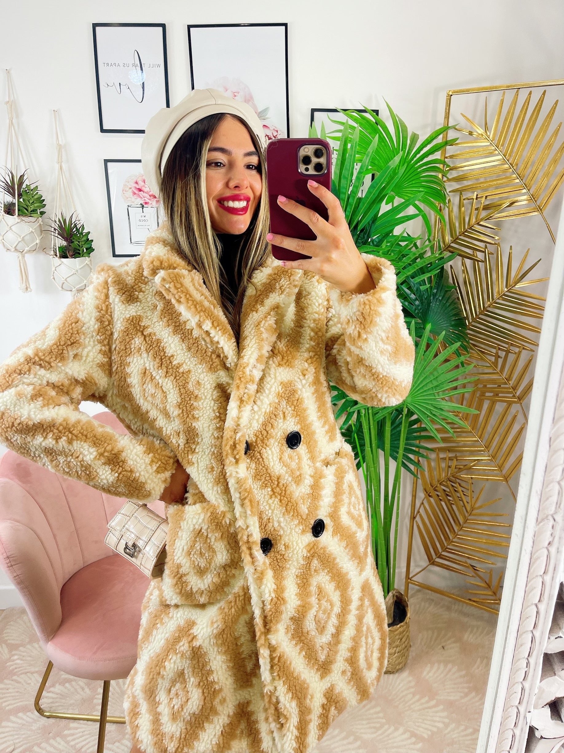 Cappotto Teddy bianco beige