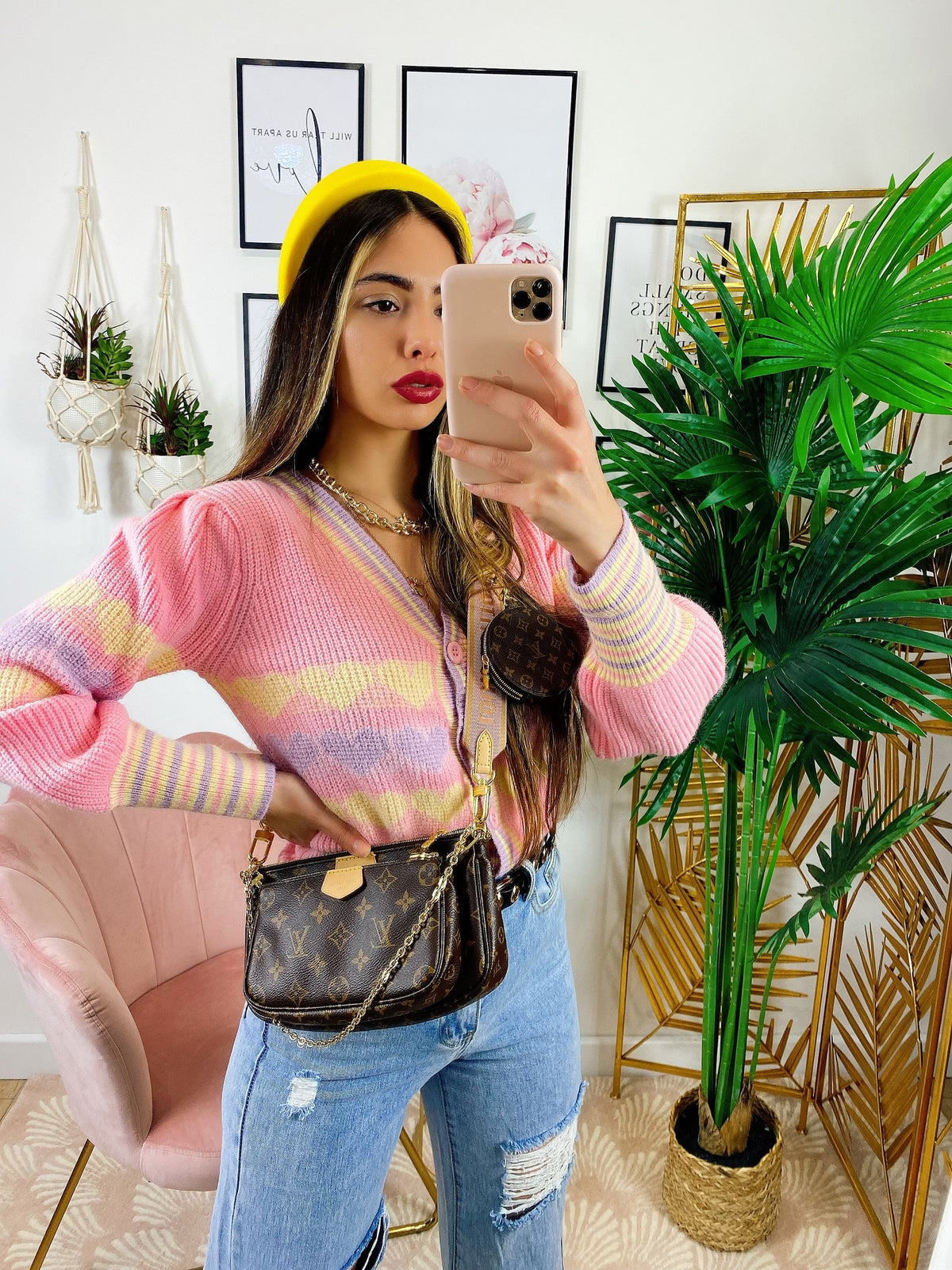 Maglioncino con Cuori Rosa e lilla