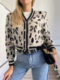 Cardigan animalier bianco nero