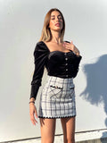 Gonna in tweed bianca
