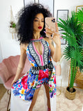 Tutina a fiori con maxi gonna