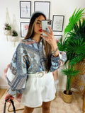Camicia etnica sfumature Celesti
