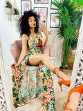 Dress Afrodite fiori arancio