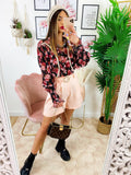 Camicia fiorata base nera