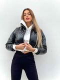 Bomber crop nero