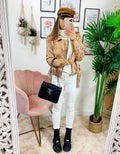 Giacchino in eco-pelle pitonato beige