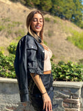 Giacca in eco-pelle con tasche