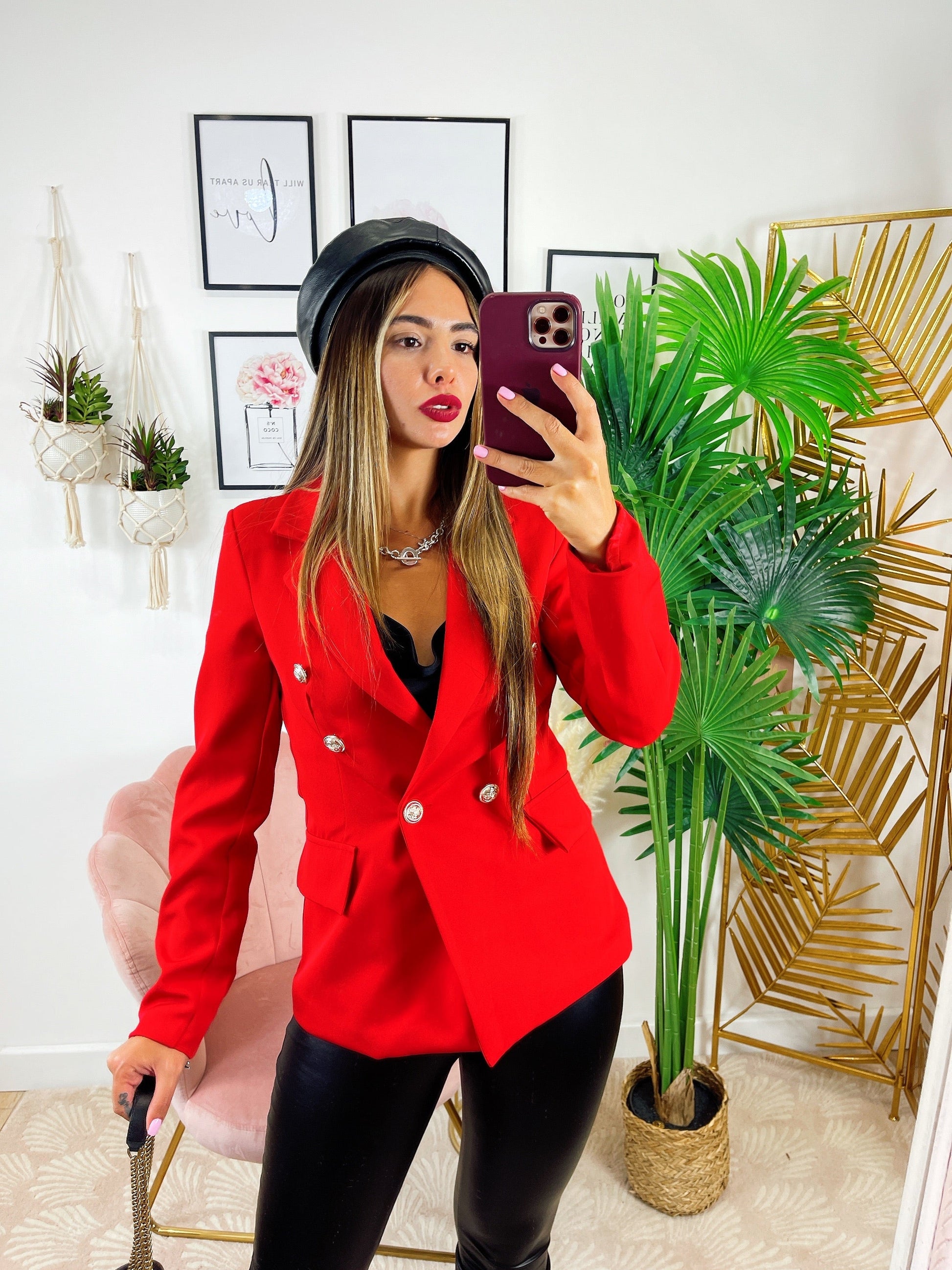 Blazer con bottoni Rosso
