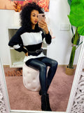 Maglione a righe bianco e nero