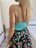 Top in pizzo Verdeacqua con pizzo