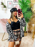 Cardigan maculato nero