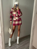 Completo giacca e gonna tweed Fuxia nude