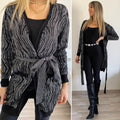 Cardigan in lurex zebrato nero