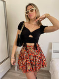 Top Nero con incroci