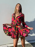 Abito a fiori Rossi fucsia