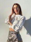 Top in raso bianco
