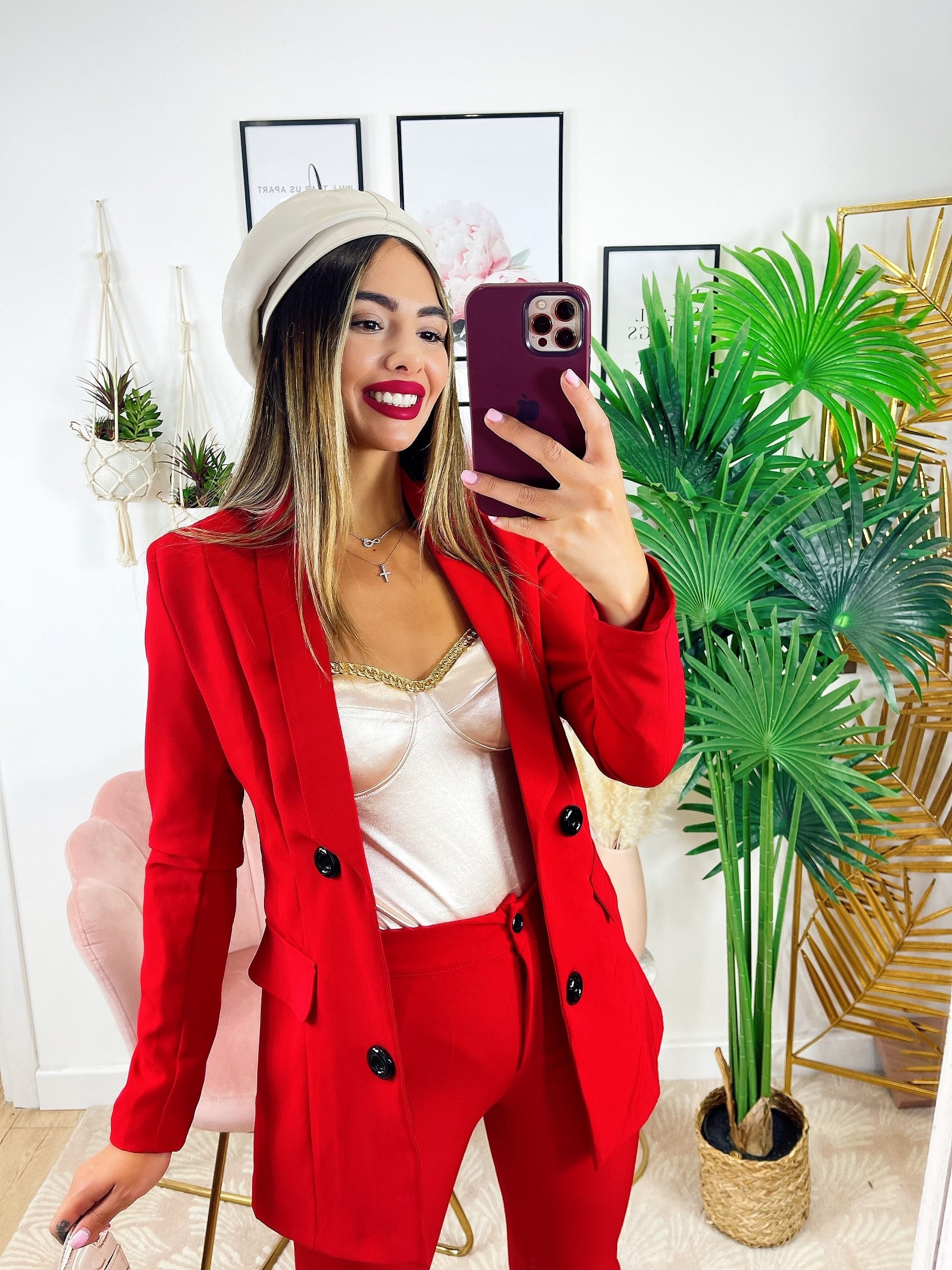 Completo giacca e pantalone rosso