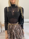 Camicia velata con corpino nero
