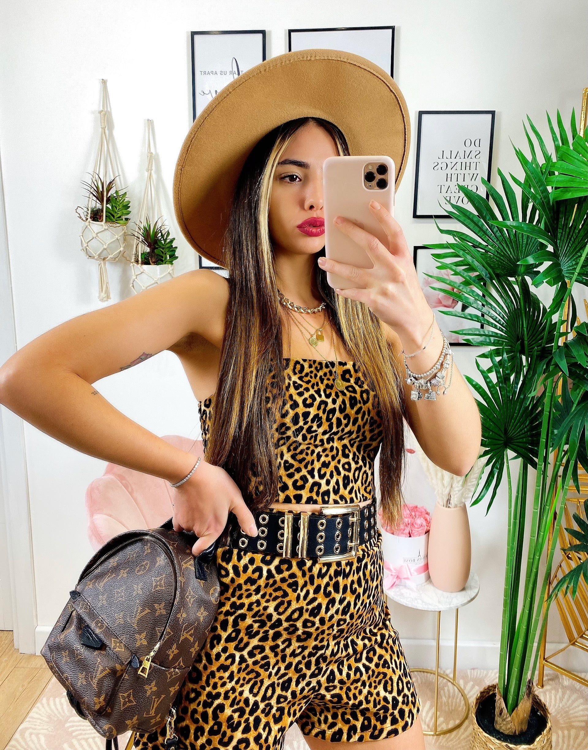 Completo top e pantaloncino maculato