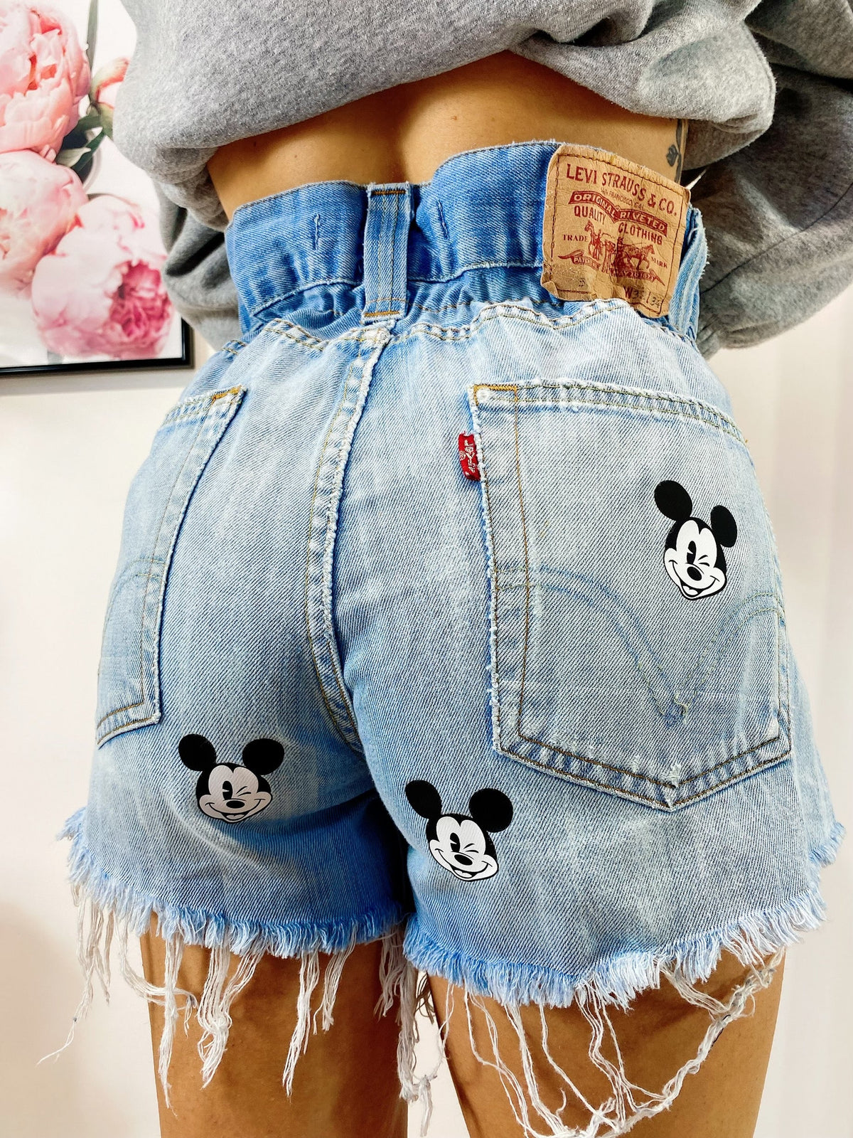 Short Levi’s Vintage con stampa topolino bagno chiaro