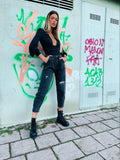 Jeans Boyfriend Grigio/Nero