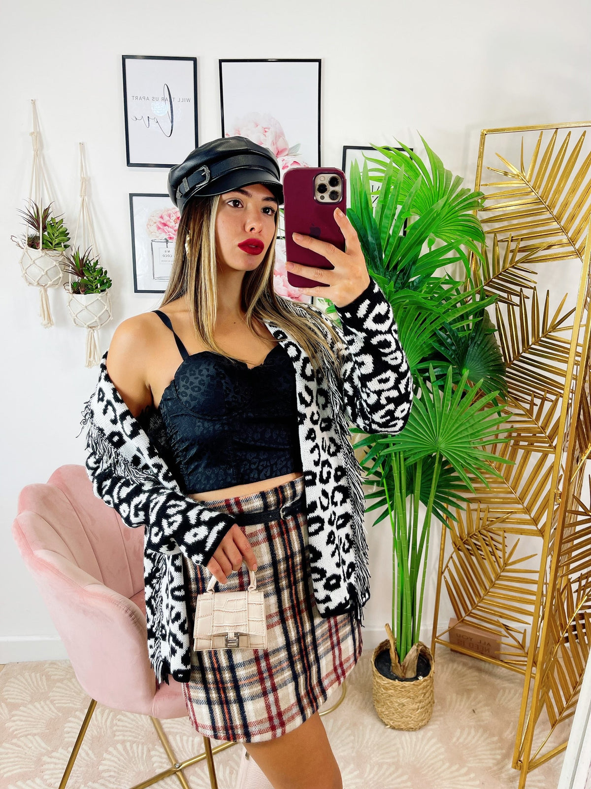 Cardigan maculato nero