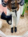 Jeans con borchie Bianco