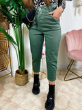 Jeans a vita alta Ballon verde militare