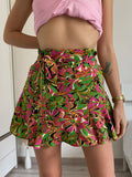 Gonna a fiori Fuxia verde