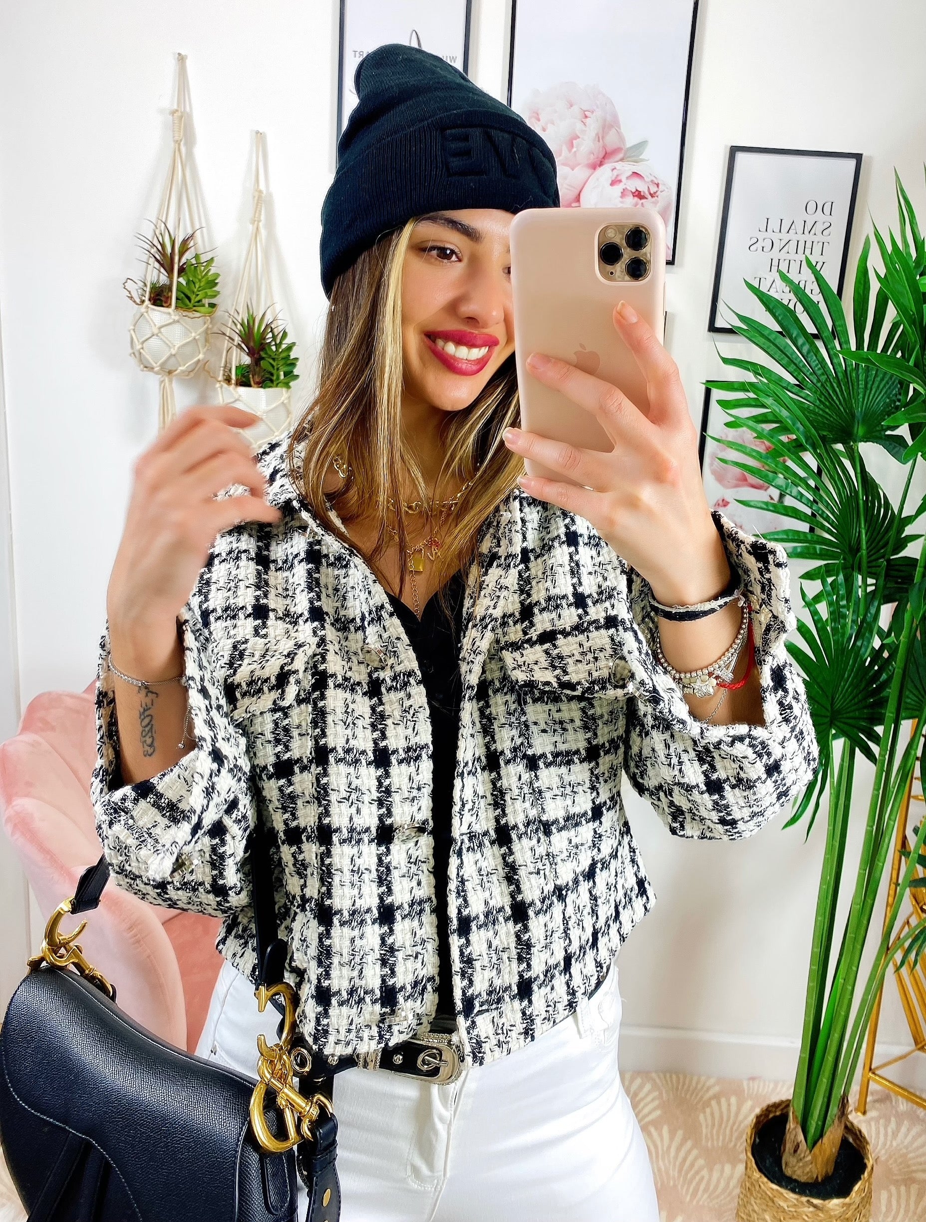 Giacca in tweed Nera