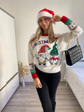 Maglione bianco con gnomi