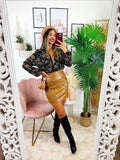 Body con fiori base nera