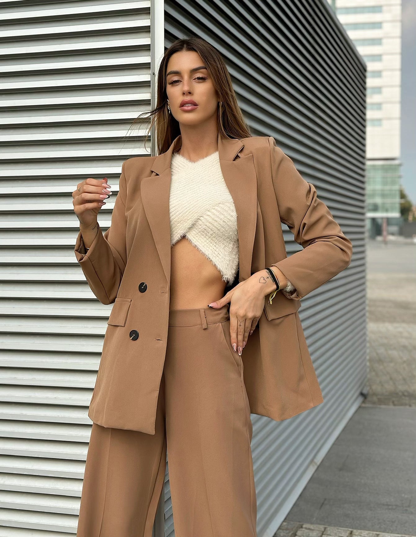 Completo giacca e pantalone Camel