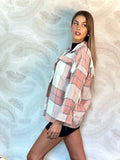 Giacca a quadri Rosa con frange
