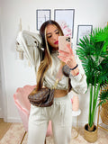 Tuta Sportiva Ricamata Beige