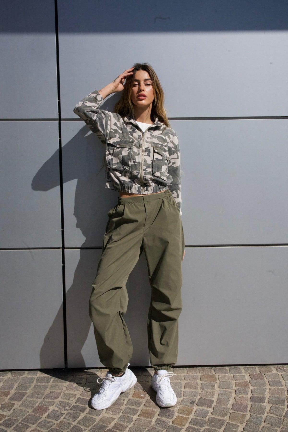 Pantalone cargo verde militare
