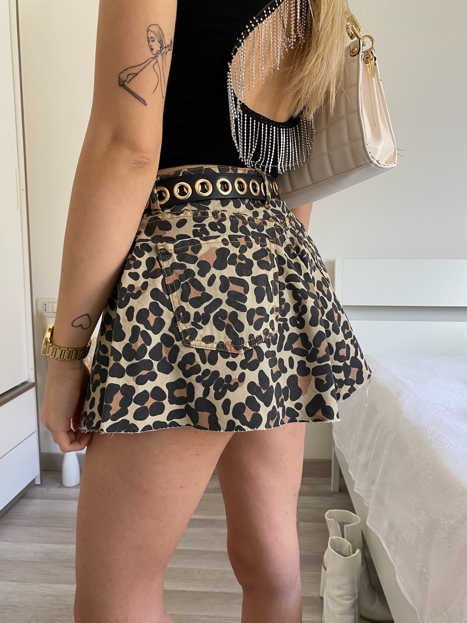 Short a farfalla animalier
