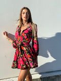 Abito a fiori Rossi fucsia